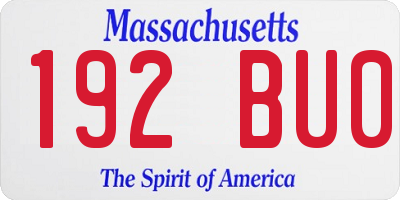 MA license plate 192BU0