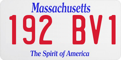 MA license plate 192BV1