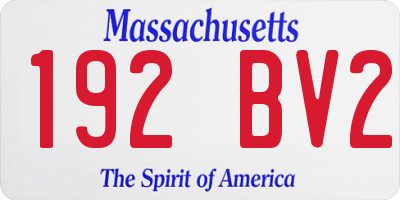 MA license plate 192BV2