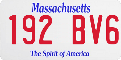 MA license plate 192BV6