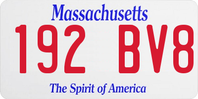 MA license plate 192BV8