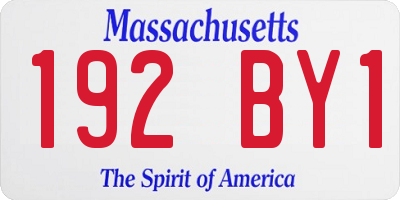 MA license plate 192BY1