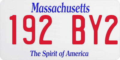 MA license plate 192BY2