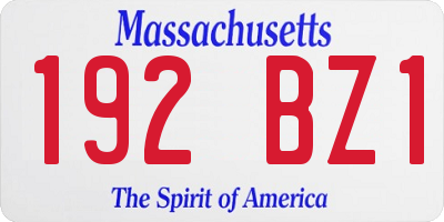MA license plate 192BZ1