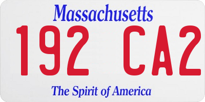 MA license plate 192CA2