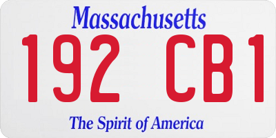 MA license plate 192CB1