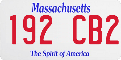 MA license plate 192CB2