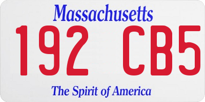 MA license plate 192CB5