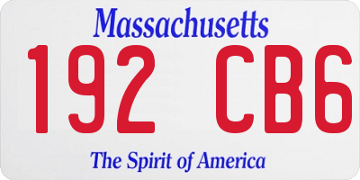 MA license plate 192CB6