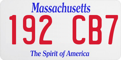 MA license plate 192CB7