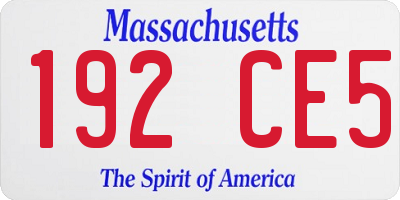 MA license plate 192CE5