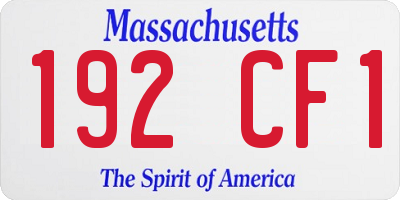 MA license plate 192CF1