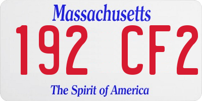 MA license plate 192CF2