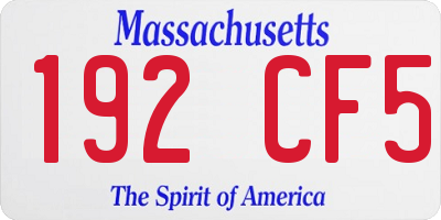 MA license plate 192CF5