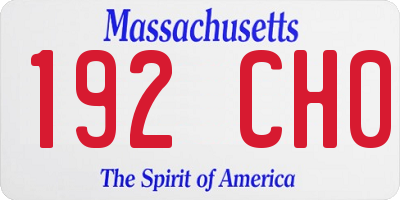MA license plate 192CH0