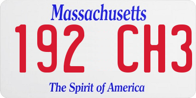 MA license plate 192CH3