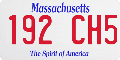MA license plate 192CH5