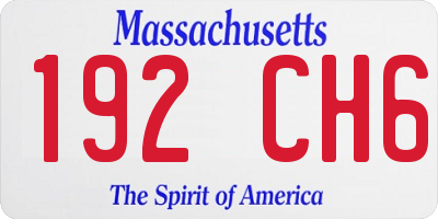 MA license plate 192CH6