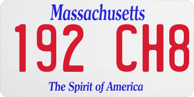 MA license plate 192CH8