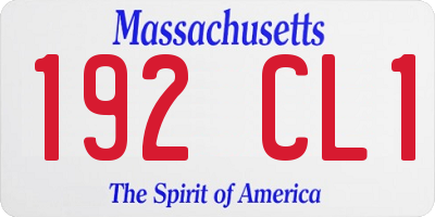 MA license plate 192CL1