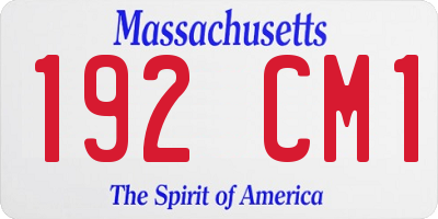 MA license plate 192CM1