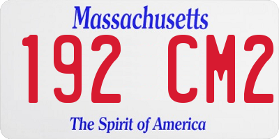 MA license plate 192CM2