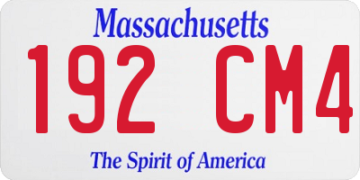 MA license plate 192CM4