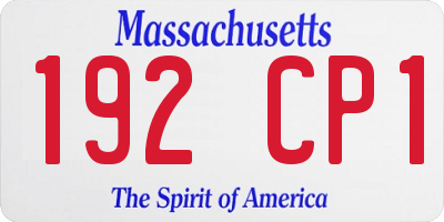 MA license plate 192CP1