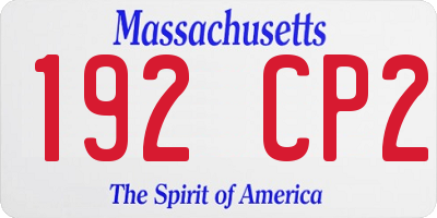 MA license plate 192CP2