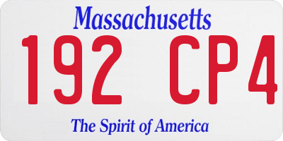 MA license plate 192CP4