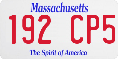 MA license plate 192CP5
