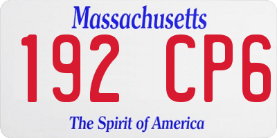 MA license plate 192CP6