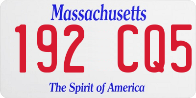 MA license plate 192CQ5