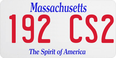 MA license plate 192CS2