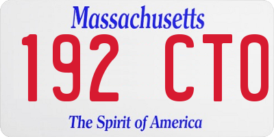 MA license plate 192CT0
