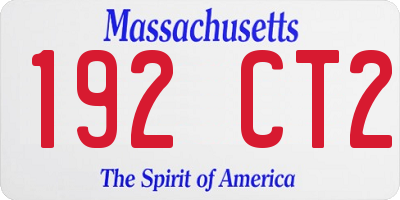 MA license plate 192CT2