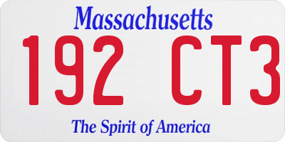 MA license plate 192CT3