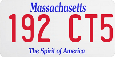 MA license plate 192CT5