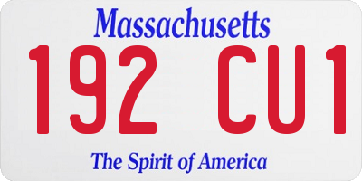 MA license plate 192CU1