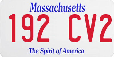 MA license plate 192CV2