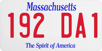 MA license plate 192DA1