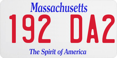 MA license plate 192DA2