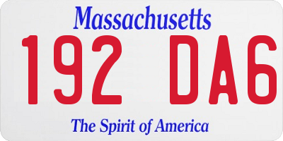 MA license plate 192DA6