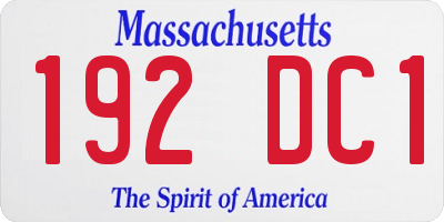 MA license plate 192DC1