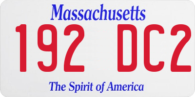 MA license plate 192DC2