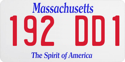 MA license plate 192DD1