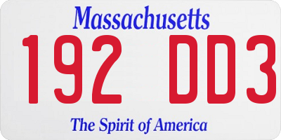 MA license plate 192DD3