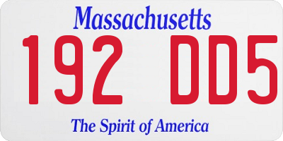 MA license plate 192DD5