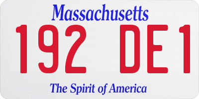 MA license plate 192DE1