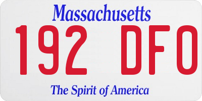 MA license plate 192DF0